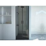 Porte de douche battante - 70 x 195 cm - noir mat - verre trempé - sarasota Porte de douche battante - 70 x 195 cm - noir mat - verre trempé - sarasota