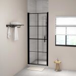 Porte de douche - mothinessto - ly3946 - verre tremp� 5mm - noir - dimensions r�glables 88 - 91 cm