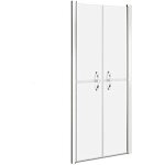 Porte de douche en niche - vidaxl - battante - verre tremp - aluminium mat - 86 x 190 cm