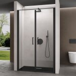 Porte de douche pivotante sogood teramo66k 120x195cm transparente verre de 8mm anti - calaire - profil� ...