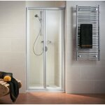 Porte de douche pliante 70x185 cm phoenix ii paroi en niche verre transparent profil alu nature schulte ...