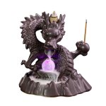 Porte - encens  reflux en cramique - brleur dencens avec dragon et boule lumineuse dragon - pour bureau ...