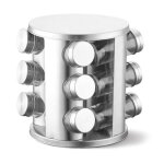 Porte - �pices - maestro - 12 pots 100 ml - couvercles acier - support acier satin� - 173x173x203 cm