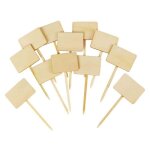 Porte - �tiquettes en bois � piquer 35x 25 x 8 cm 12 pi�ces