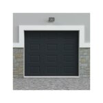 Porte de garage sectionnelle � cassette anthracite motoris�e l254 x h218 cm - caopas
