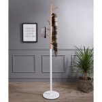 Porte - manteaux enrico portant � v�tements sur pied en forme darbre avec 6 crochets en m�tal laqu� blanc ...