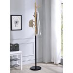 Porte - manteaux enrico portant � v�tements sur pied en forme darbre avec 6 crochets en m�tal laqu� noir ...