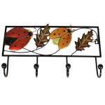 Porte manteau mural en m�tal d�coration coccinelle - pat�re acier 4 crochets - accroche pour la maison ...