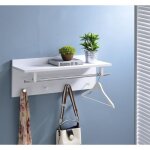 Porte - manteaux mural ulf penderie murale avec 1 �tag�re de rangement 1 tringle et 4 pat�res crochets ...