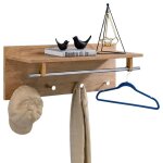 Porte - manteaux mural ulf penderie murale avec 1 �tag�re de rangement 1 tringle 4 pat�res crochets m�tal ...