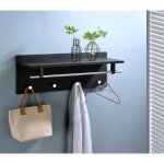 Porte - manteaux mural ulf penderie murale avec 1 �tag�re de rangement 1 tringle et 4 pat�res crochets ...