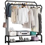 Porte - manteau portant - v�tements penderie avec tige sup�rieure avec �tag�re de rangement chaussures ...