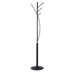 Porte - manteaux sur pied - maul - aura bois - noir - boutons ronds en htre - design moderne
