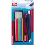 Porte - mine craie - prym - gomme intgre - taille - crayon inclus - 16 recharges