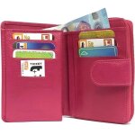 Porte monnaie femme cuir vritable fermeture autour portefeuille pour 9 cartes billets monnaie identit ...