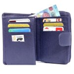 Porte monnaie femme cuir vritable fermeture autour portefeuille pour 9 cartes billets monnaie identit ...