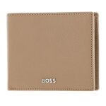 Porte - monnaie - hugo boss - classic grained wallet - cuir - brun clair - protection rfid