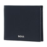 Porte - monnaie - hugo boss - classic grained wallet - cuir de vache - bleu fonc� - rfid