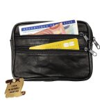Porte monnaie pochette cuir compact 3 fermetures passant ceinture pour petit portefeuille identit crdit ...