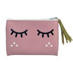 Porte - monnaie - the replicant - cils avec message - rose - dimensions : 12 x 9 cm - mixte