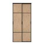 Portes de placard - coulissantes - parisot - chne et noir - l. 120 x h. 250 - city