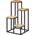 Outsunny - tagre  plantes - mtal - 34x34x66cm - bois naturel