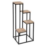 Porte plante 4 plateaux utah 88cm noir & naturel Porte plante 4 plateaux utah 88cm noir & naturel