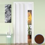 Porte pliante en pvc forte - mod�le noyer - luciana - 88x214cm - �tanche - recyclable