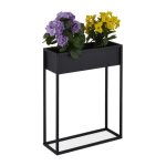 Relaxdays porte - pot de fleurs m�tal hxlxp�: 70x55x20�cm vertical salon cuisine support plantes rectangulaire ...