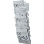 Porte revue mural - helit - a4 - transparent - kit de 5 - support mural inclus