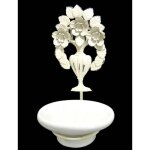 Porte savon motif feuillages  fixer ou support  savonnette mural en fer et cramique patin blanc 115x14x23c ...