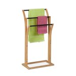Relaxdays porte - serviettes bambou 3 barres h x l x p: 82 x 42 x 24 cm support serviettes salle de bain ...