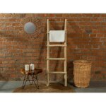 Porte - serviettes �chelle en teck massif avec 4 barreaux - coloris naturel - fodna