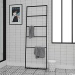 Porte serviettes en m�tal noir mat 60x176cm - type atelier - facto dark 2
