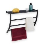 Relaxdays porte - serviettes mural hxlxp: 44 x 565 x 23 cm tablette & 3 barres support serviettes salle ... Relaxdays porte - serviettes mural hxlxp: 44 x 565 x 23 cm tablette & 3 barres support serviettes salle ...