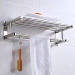 Porte - serviettes de salle de bain porte - serviettes mural en acier inoxydable tagre murale 50cm