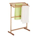 Relaxdays porte - serviettes sur pied sche - serviettes avec 4 barres hlp: 98x66x31 cm support serviettes ...
