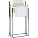 Porte - serviettes sur pied edoardo portant pour linge de bain ou v�tements avec 3 tringles en m�tal ...