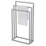 Porte - serviettes sur pied kuno portant pour v�tements et linge de salle de bain avec 3 niveaux d�tendage ...
