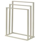 Porte - serviettes sur pied kuno portant pour v�tements et linge de salle de bain avec 3 niveaux d�tendage ...