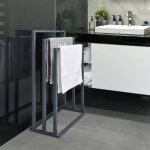 Porte - serviettes sur pied kuno portant pour v�tements et linge de salle de bain avec 3 niveaux d�tendage ...