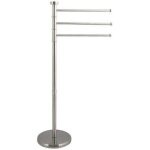 Porte - serviettes sur pieds - msv - 3 branches - acier inox - gris Porte - serviettes sur pieds - msv - 3 branches - acier inox - gris