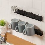 Porte - tasses 2pcs supports de tasse porte - gobelet en acier inoxydable crochets de tasse mural pour ...