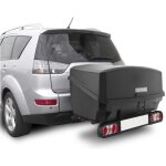 Porte - velos 3 vlos + coffre sur attelage 300l noir - menabo nekkar noir + project tilting 3