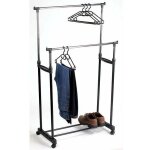 Porte - v�tements double sur roulettes - maison futee - contemporain - design - noir - m�tal