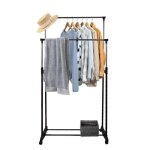 Porte - v�tements - mengda - double porte - manteaux - acier inoxydable - r�glable - avec roulettes