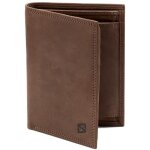 Serasar w011 portefeuille homme cuir marron rfid 12 cartes porte - monnaie