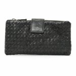 Portefeuille en cuir tress - oh my bag - nazca noir - femme - souple