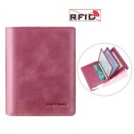 Portefeuille en cuir v�ritable format europ�en - mobigarlan - violet - souple - fermoir porte - monnaie ...