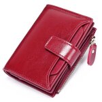 Portefeuille pour dames en cuir v�ritable porte - monnaie mince porte - monnaie � glissi�re pour dames ...